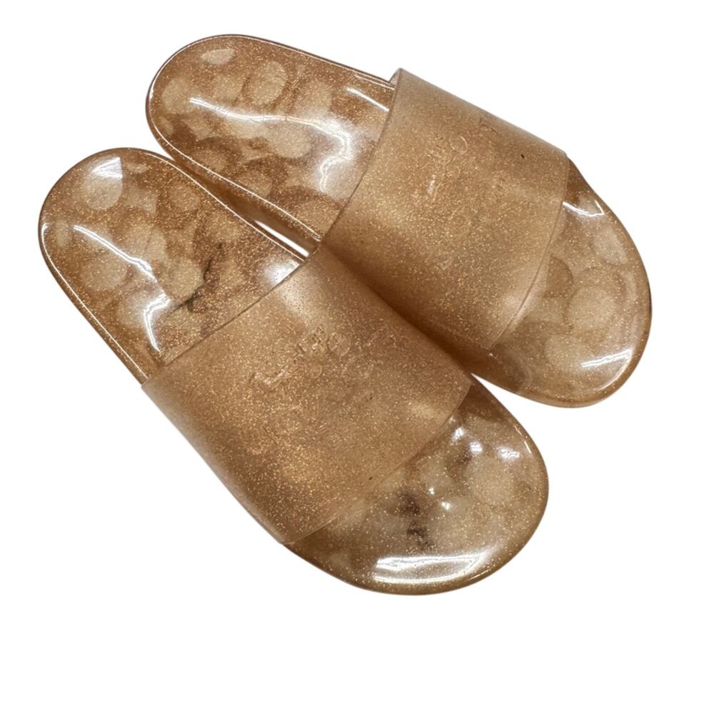 Coach Pink Champagne Jelly Slides Women’s 5 Flat Sandals Beach Pool Vacation